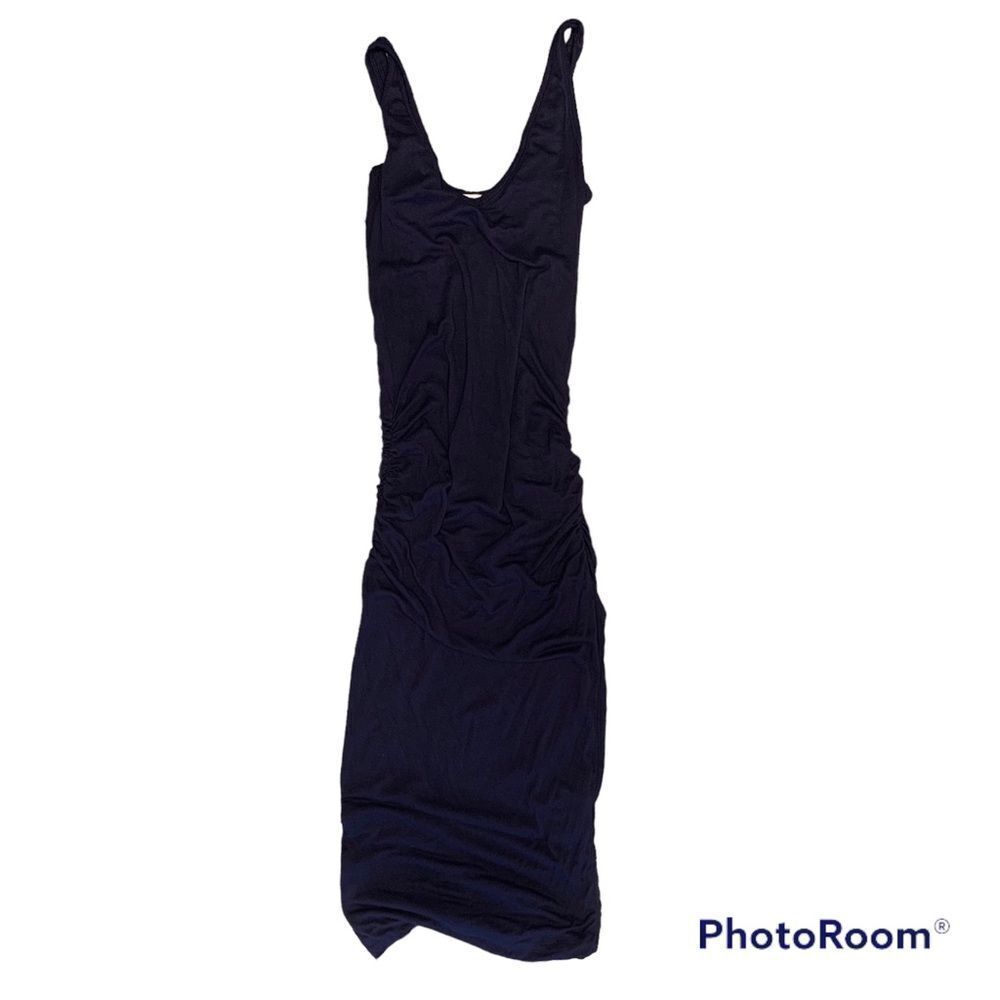 Navy Maxi Jersey Knit Body Con Sleeveless dress small
